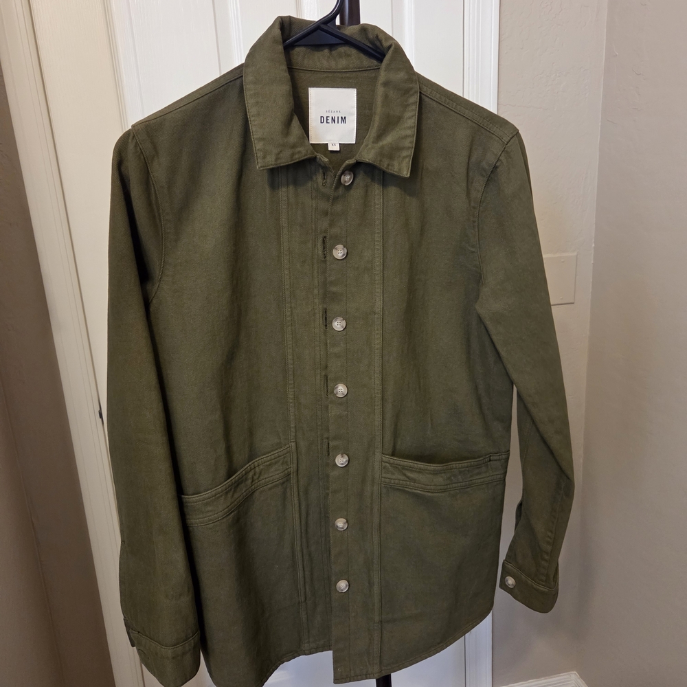 Sezane Will Jacket in Olive Green - Size XS
